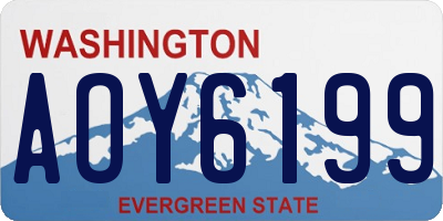 WA license plate AOY6199