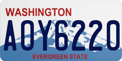WA license plate AOY6220