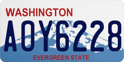WA license plate AOY6228