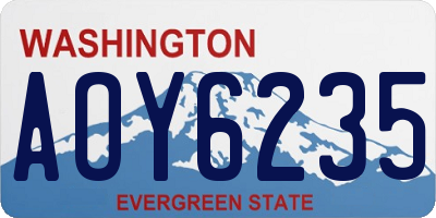 WA license plate AOY6235