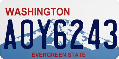 WA license plate AOY6243