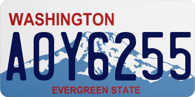 WA license plate AOY6255