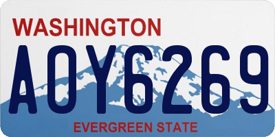 WA license plate AOY6269