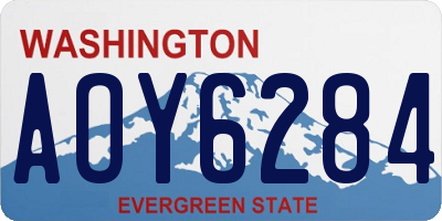 WA license plate AOY6284