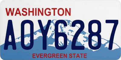 WA license plate AOY6287
