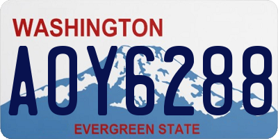 WA license plate AOY6288