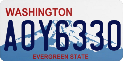 WA license plate AOY6330