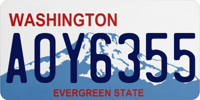WA license plate AOY6355
