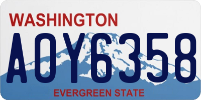 WA license plate AOY6358