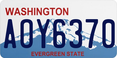 WA license plate AOY6370