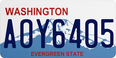 WA license plate AOY6405