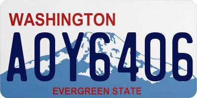 WA license plate AOY6406