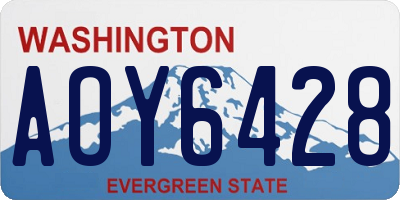 WA license plate AOY6428