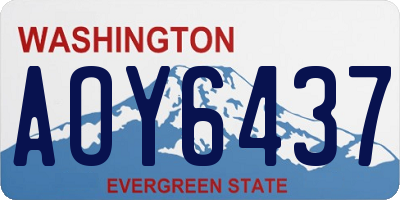 WA license plate AOY6437
