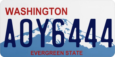 WA license plate AOY6444