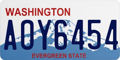 WA license plate AOY6454