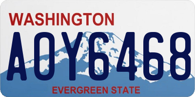 WA license plate AOY6468