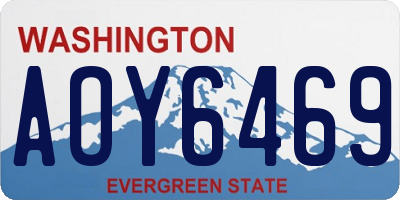 WA license plate AOY6469