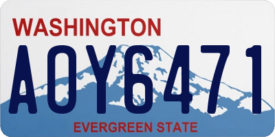 WA license plate AOY6471
