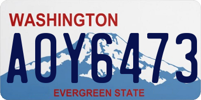 WA license plate AOY6473
