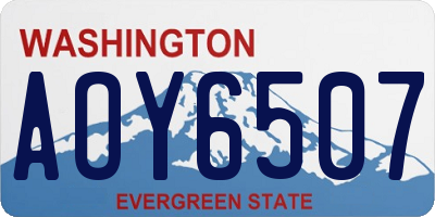 WA license plate AOY6507
