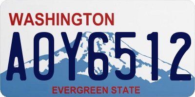 WA license plate AOY6512