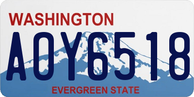 WA license plate AOY6518