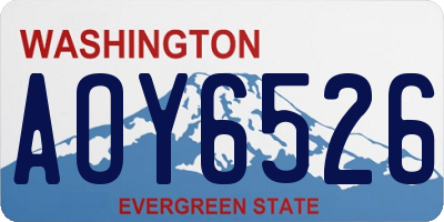 WA license plate AOY6526
