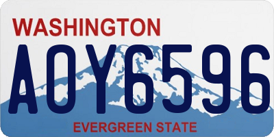 WA license plate AOY6596
