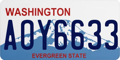 WA license plate AOY6633