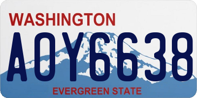 WA license plate AOY6638