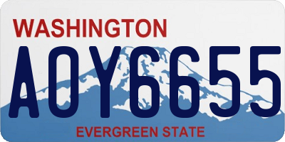 WA license plate AOY6655
