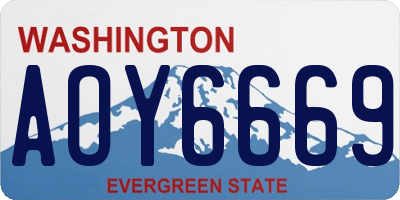 WA license plate AOY6669