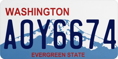 WA license plate AOY6674