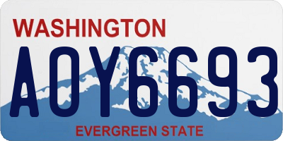 WA license plate AOY6693