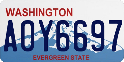 WA license plate AOY6697