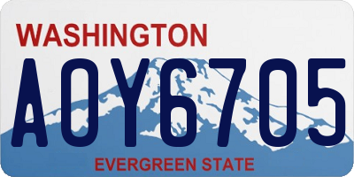 WA license plate AOY6705