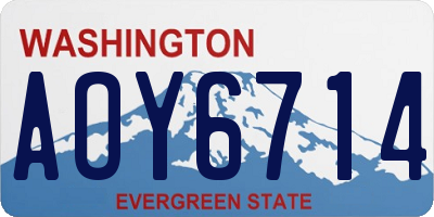 WA license plate AOY6714