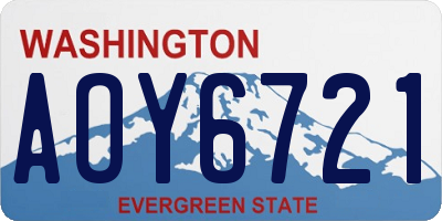 WA license plate AOY6721
