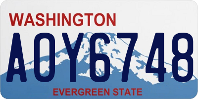 WA license plate AOY6748