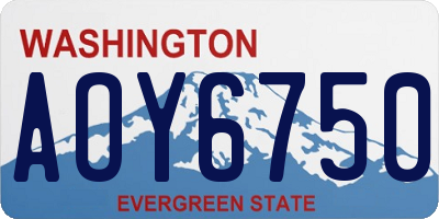 WA license plate AOY6750