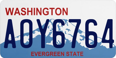 WA license plate AOY6764