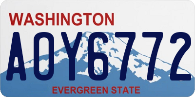 WA license plate AOY6772