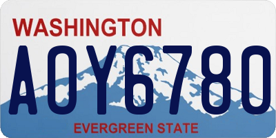 WA license plate AOY6780