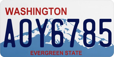 WA license plate AOY6785