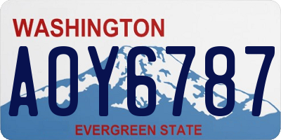 WA license plate AOY6787