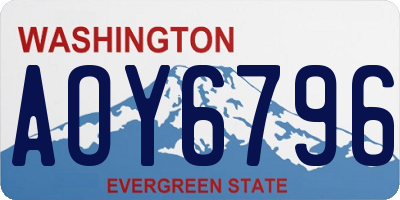 WA license plate AOY6796