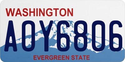 WA license plate AOY6806