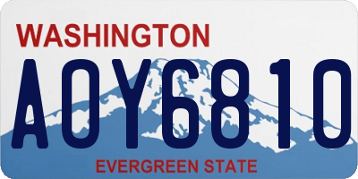 WA license plate AOY6810