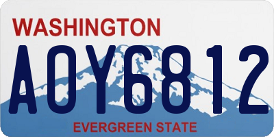 WA license plate AOY6812
